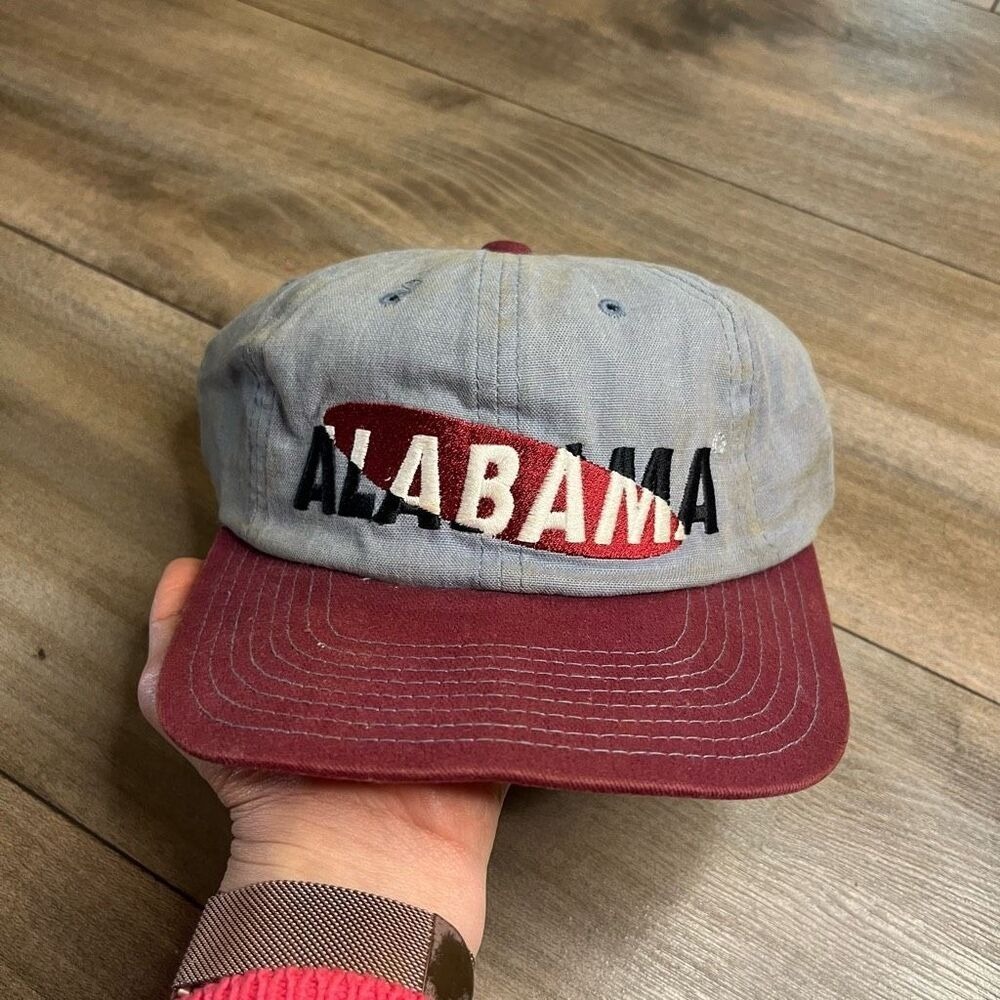 Vintage Annco Alabama Crimson Tide Snapback Hat Gray Maroon NCAA Cap Mens
